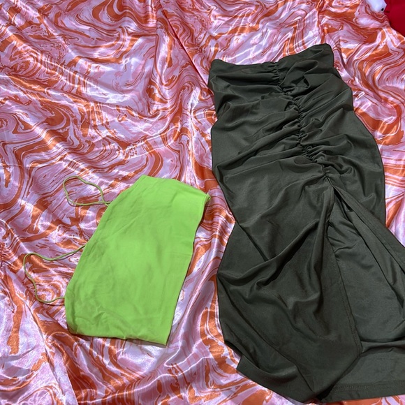 SHEIN Other - Shown top and scrunch slit leg skirt